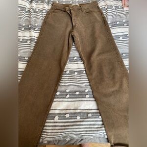 Abercrombie High Rise 90s Relaxed Jean in olive green